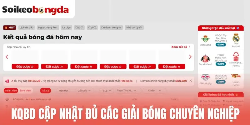 Kết quả bóng đá hôm nay 100 Kqbd cập nhật đủ các giải bóng chuyên nghiệp