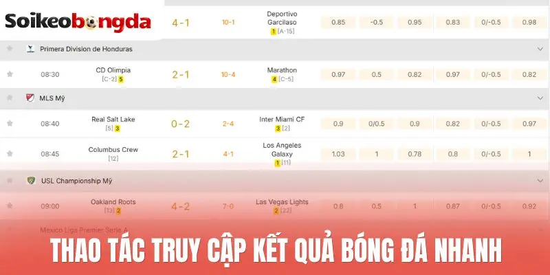 Kết quả bóng đá hôm nay 102 Thao tác truy cập kết quả bóng đá nhanh